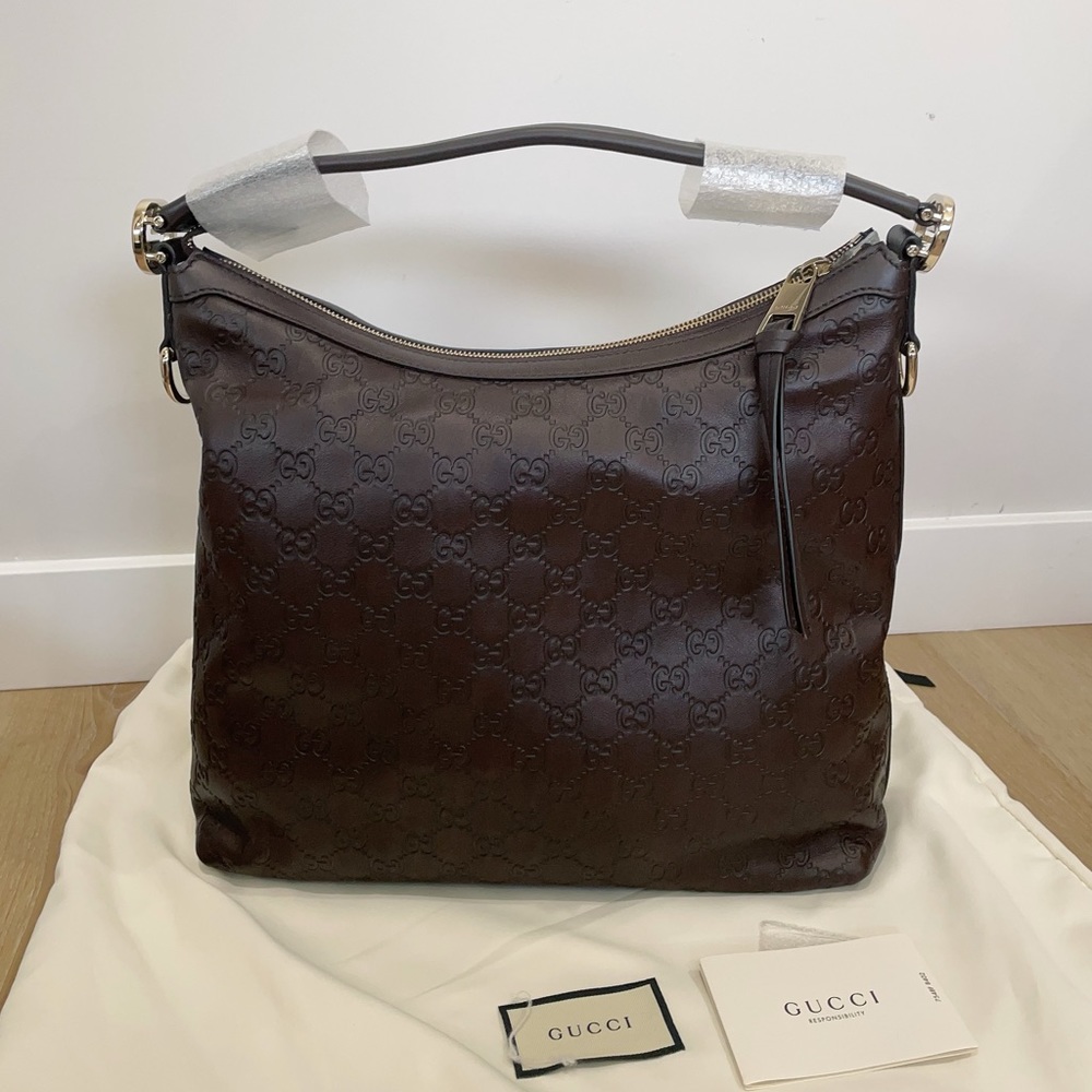 Gucci Hobo Guccissima Leather Medium Brown
